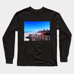 House on the shore blue sky ocean San Diego California Long Sleeve T-Shirt